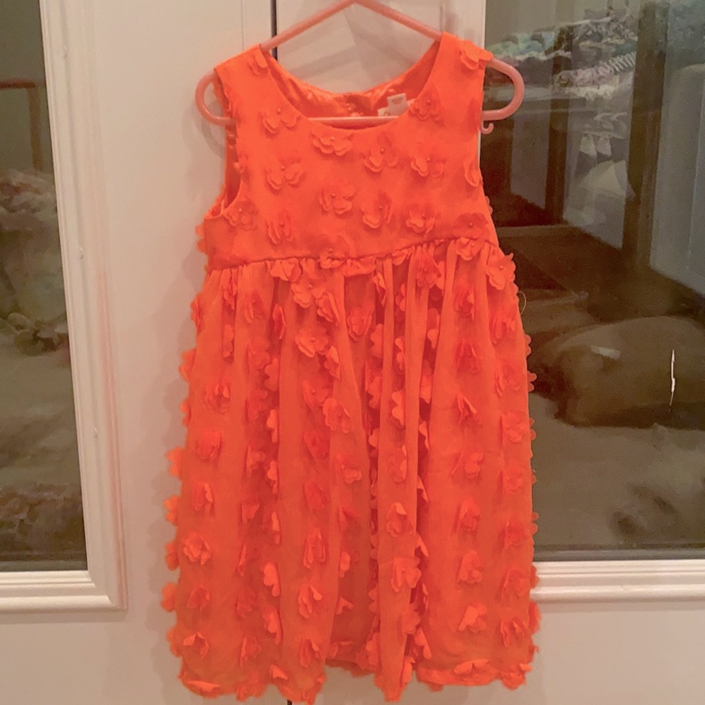 Neon Pinkish Orange dress kids size 5T
